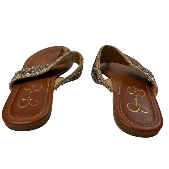 Jessica Simpson Women's Beaded Thong Sandals Brown Size 7 Casual Summer - Picture 3 of 10